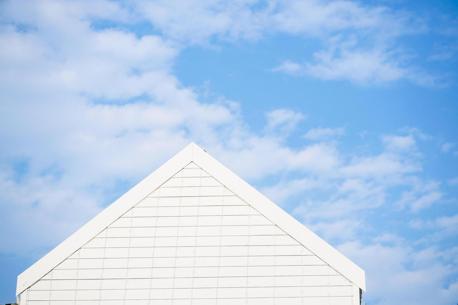 White building architecture and blue sky, bright sunlight, abstract background photo