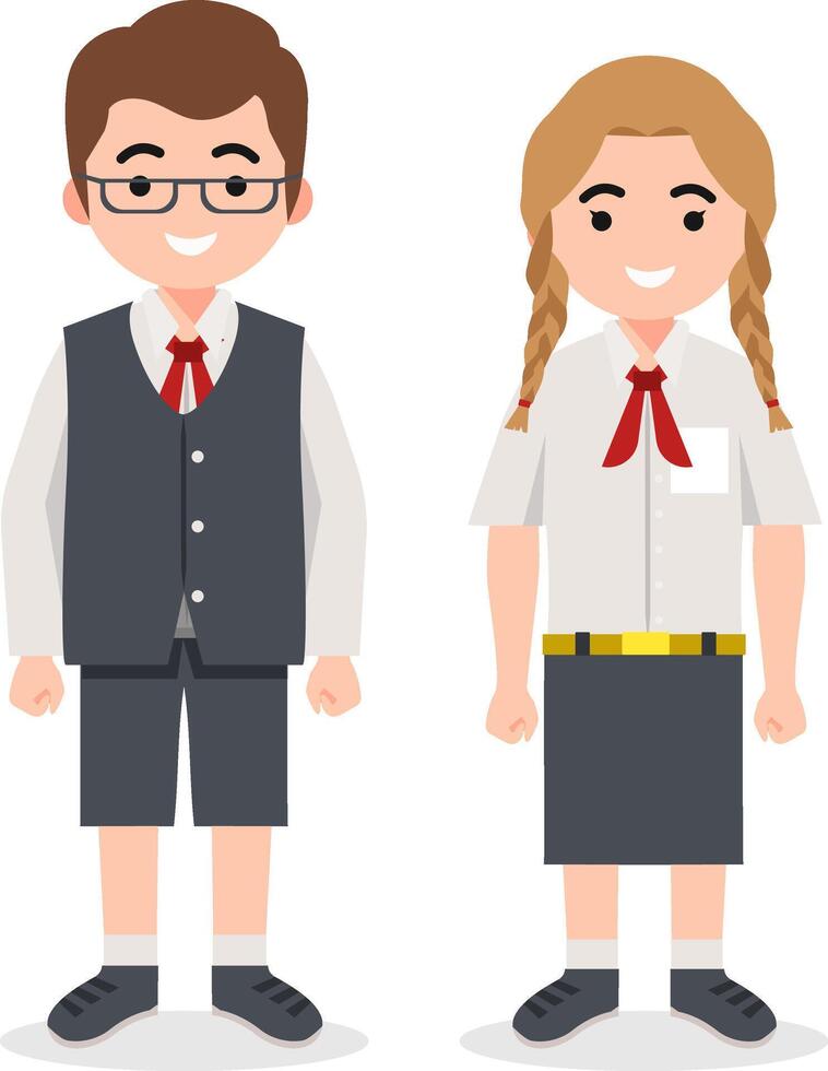 Group of Elementary School Students in Classroom vector