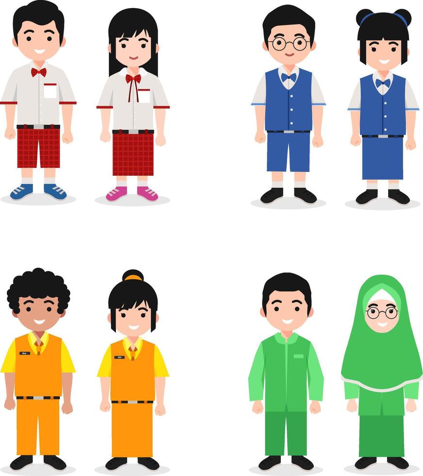 Flat Illustration of Kindergarten School Uniform vector