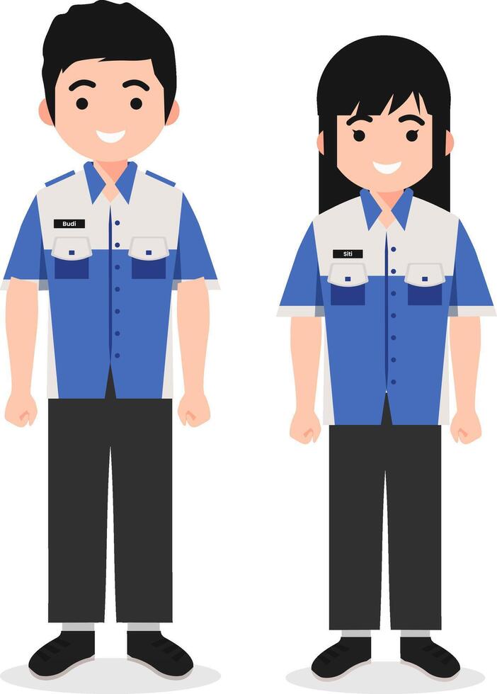 Vocational School Students in Uniform vector