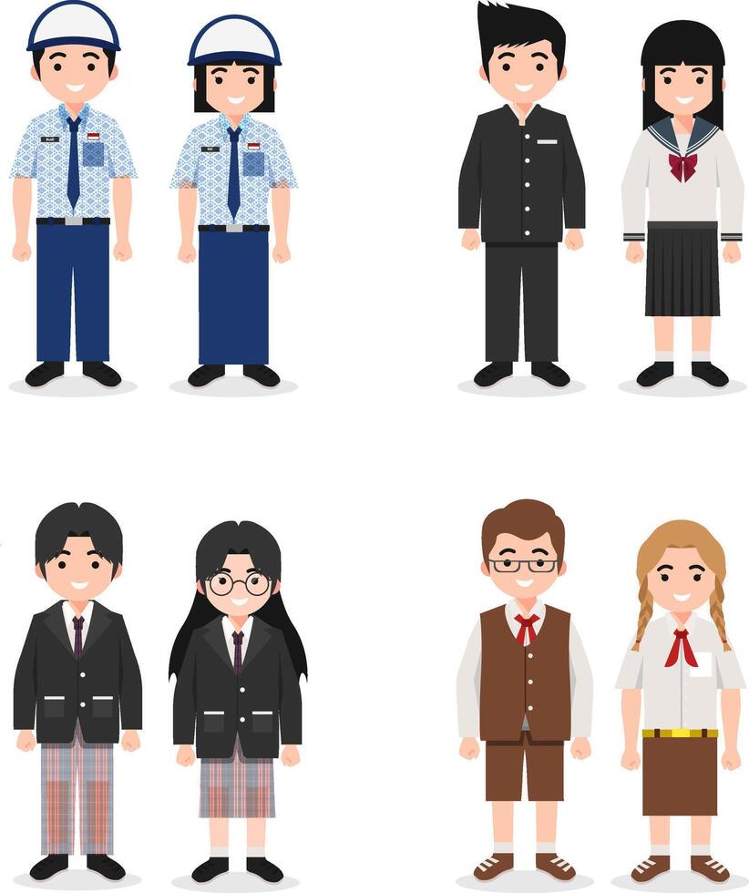 Middle School Uniform for Students vector