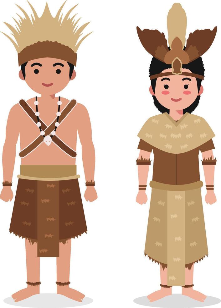 Papua Traditional Clothes - Tribal Beauty from the East of Indonesia vector