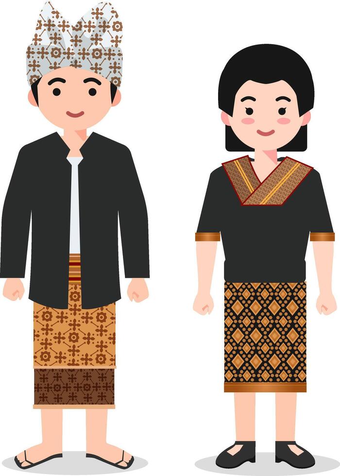 Nusa Tenggara Barat Traditional Costume - Colorful Indonesian Culture Illustration vector