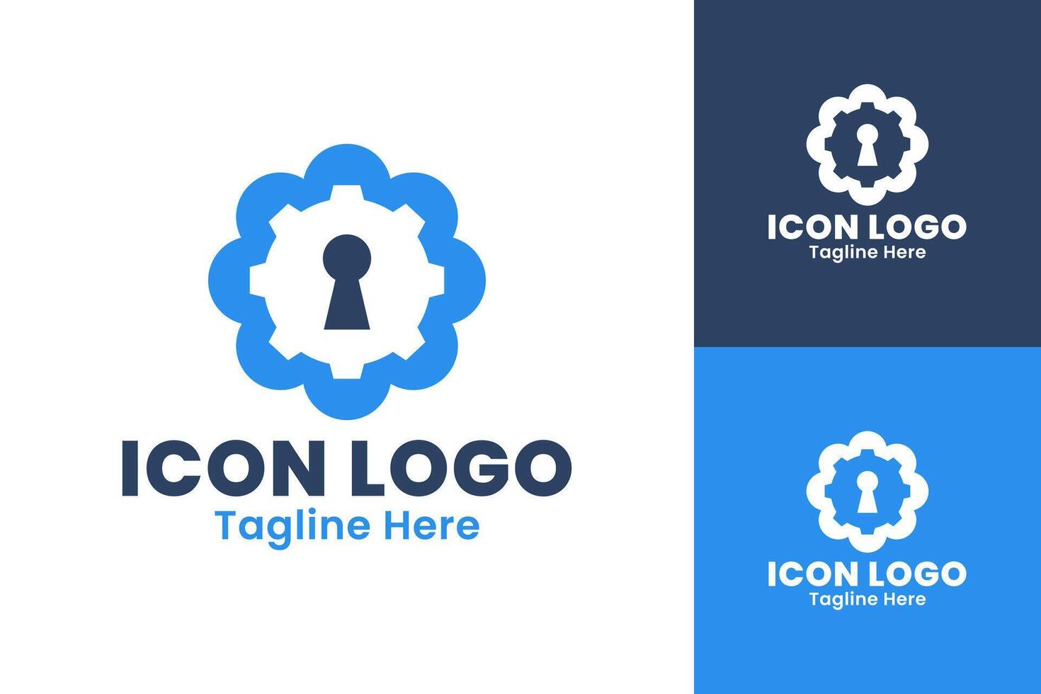 Key with Gear Icon Logo for Technology and Security vector