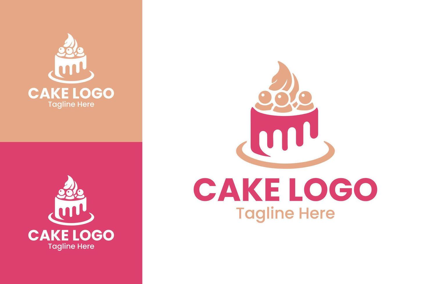 Cake Logo Design Cake Bakery Logo for Food Business Branding vector