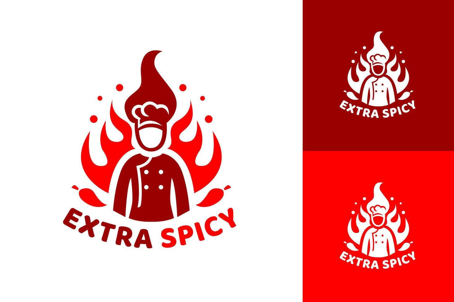 Extra Spicy Logo Design Hot Chili Spicy Logo for Food Branding vector