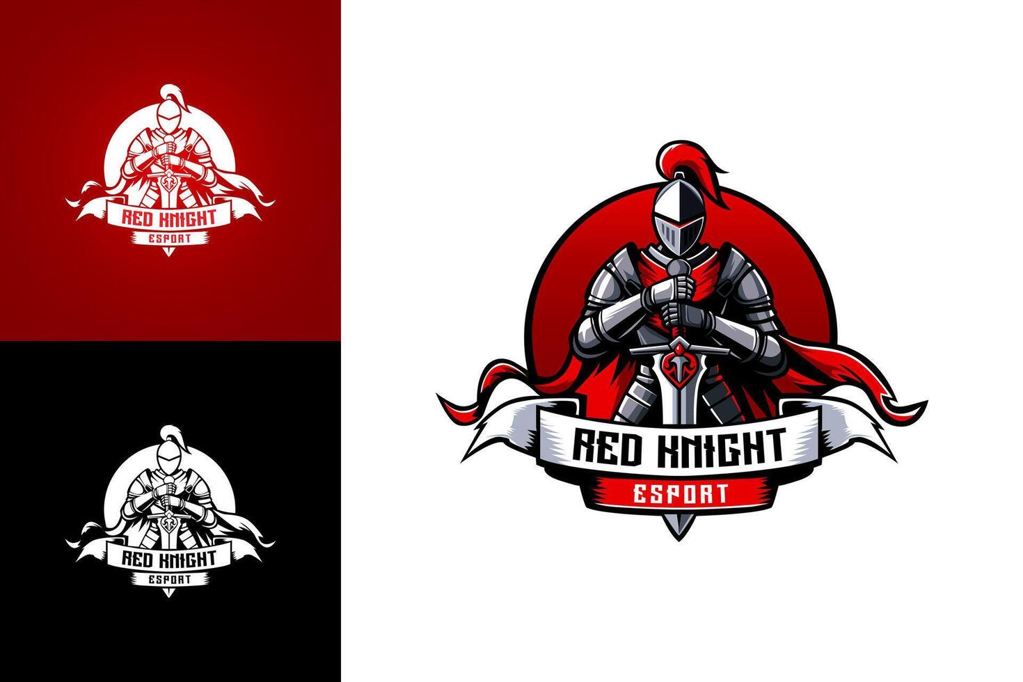 Red Knight Esport Logo Design vector