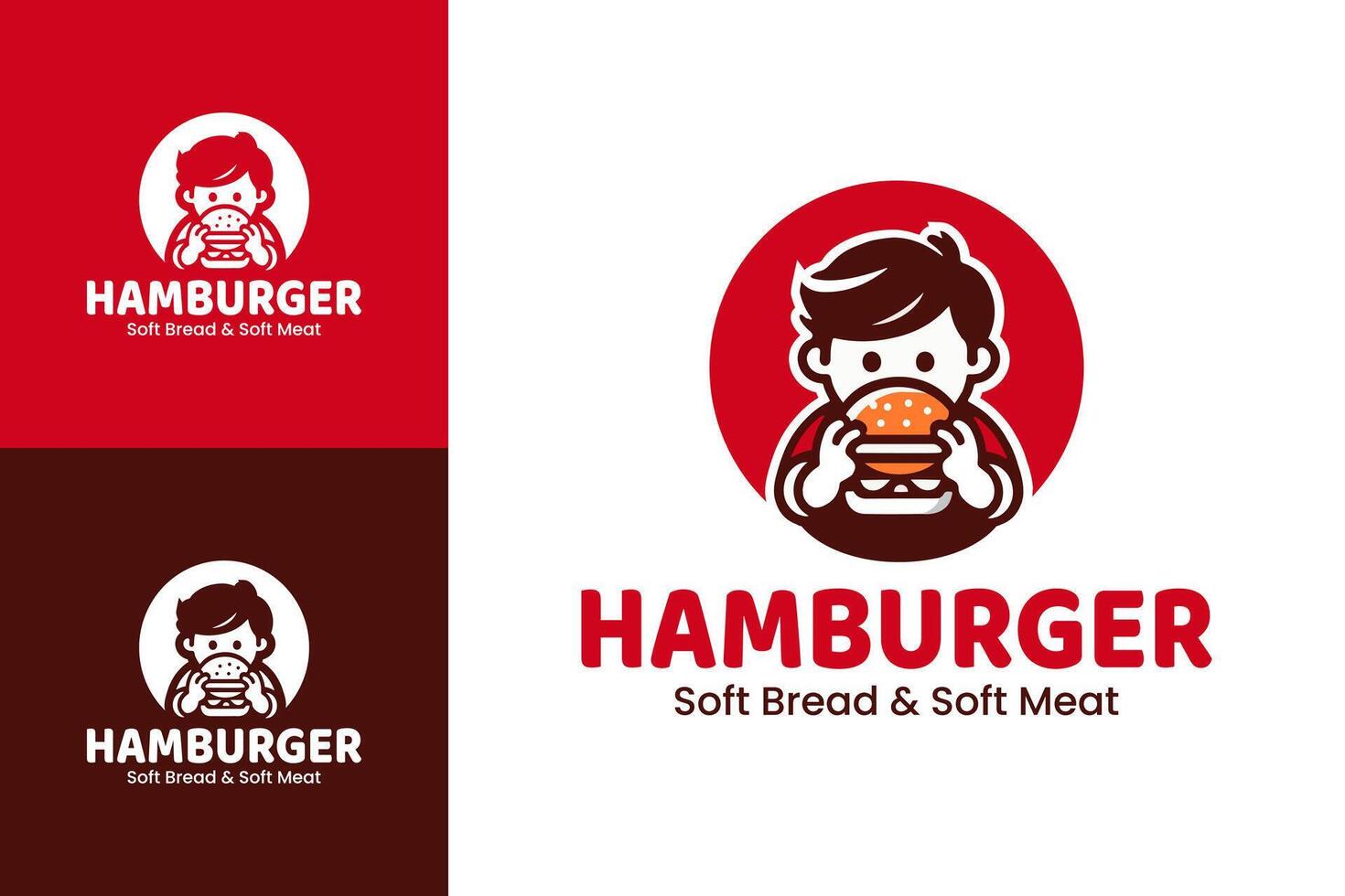 Hamburger Soft Bread Soft Meat Logo vector