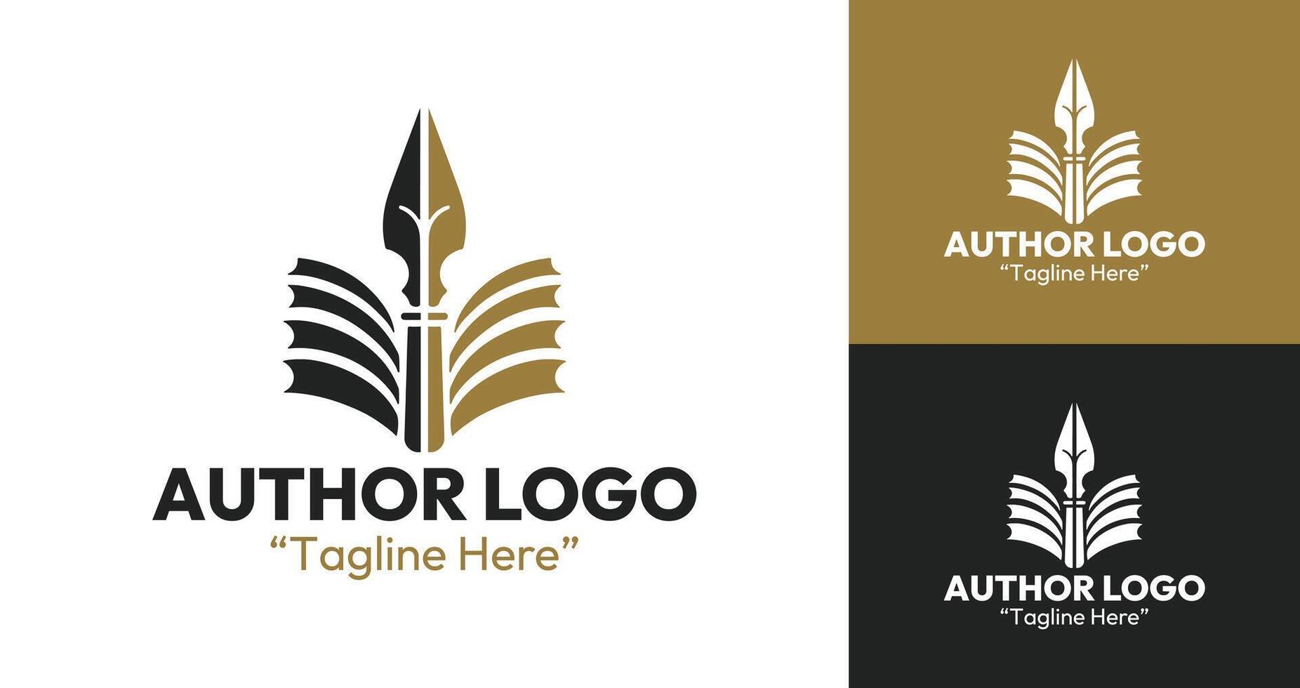 Elegant Author Logo for Writers and Publishers vector
