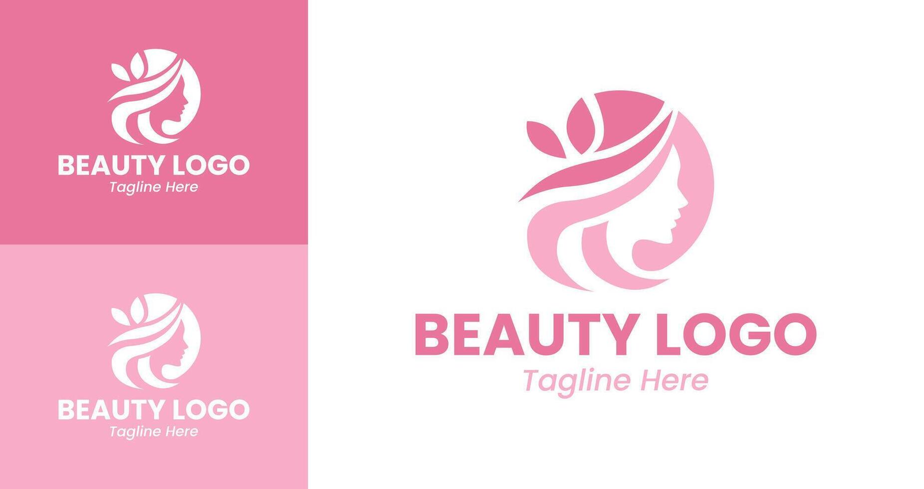 Modern Feminine Beauty Logo Branding vector