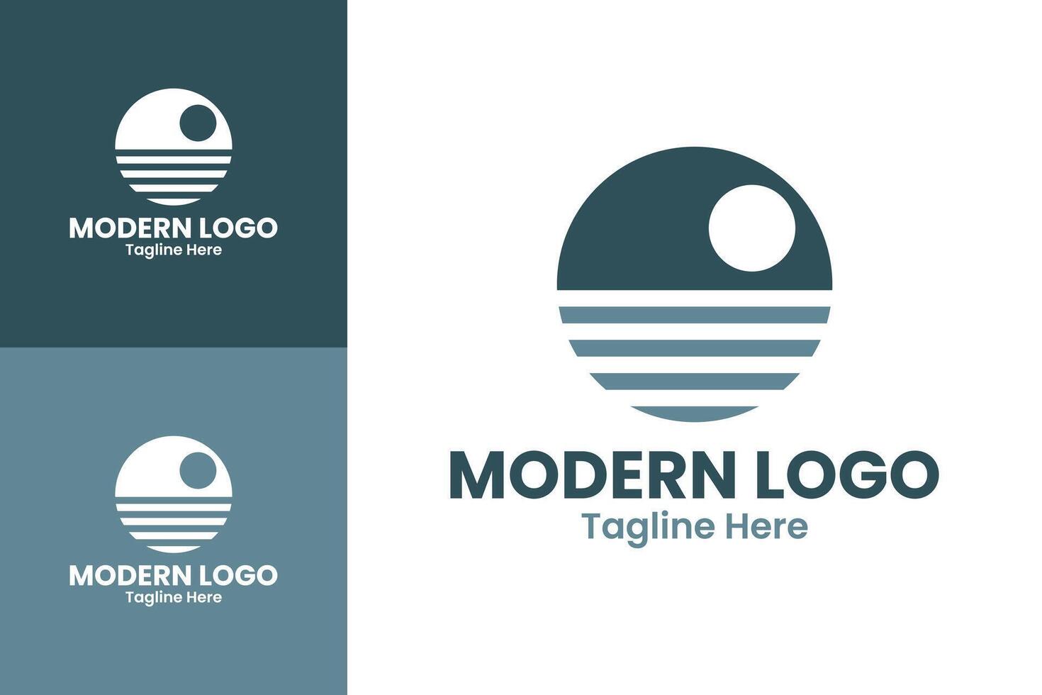 Logo with Half Moon and Stripes vector