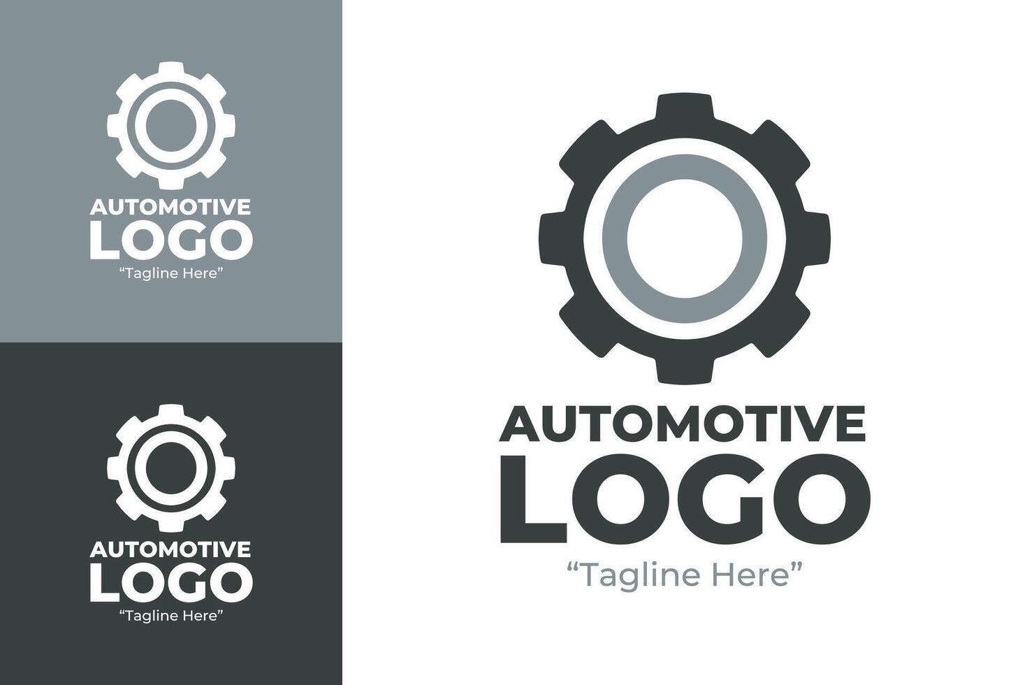 Sleek Automotive Logo with Gear for Auto Services vector