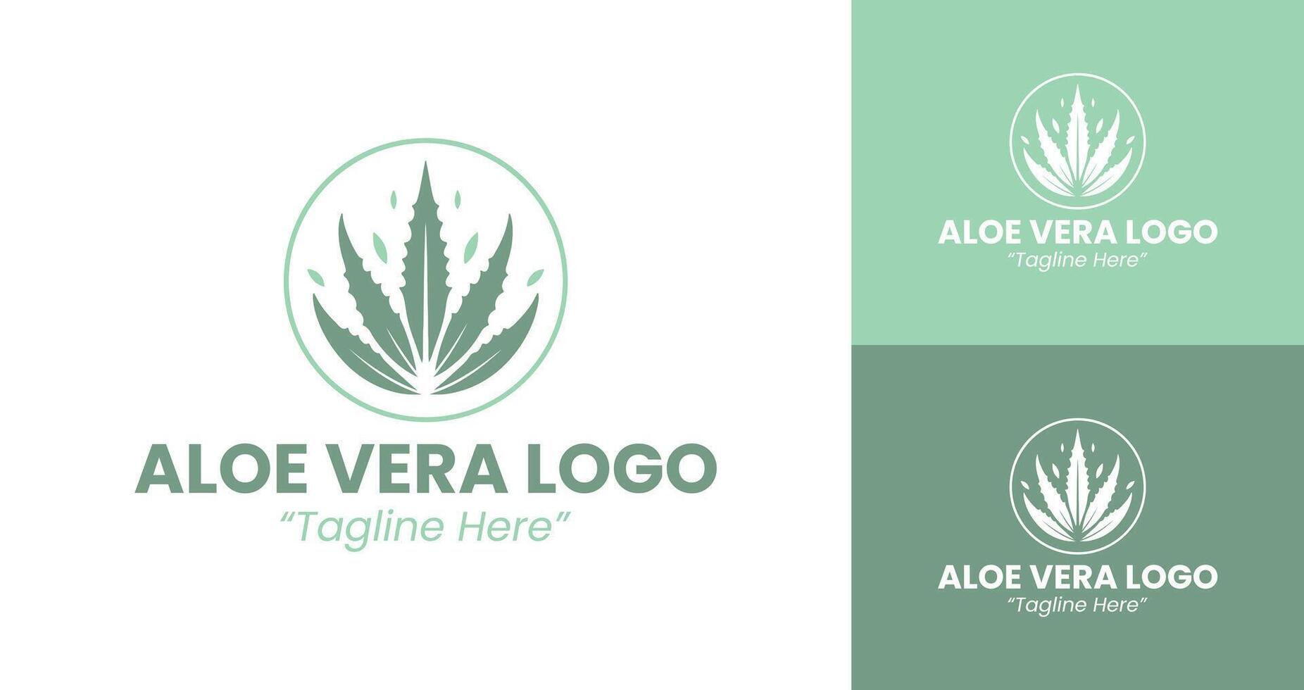 Creative Aloe Vera Logo for Eco-Friendly Herbal Products vector