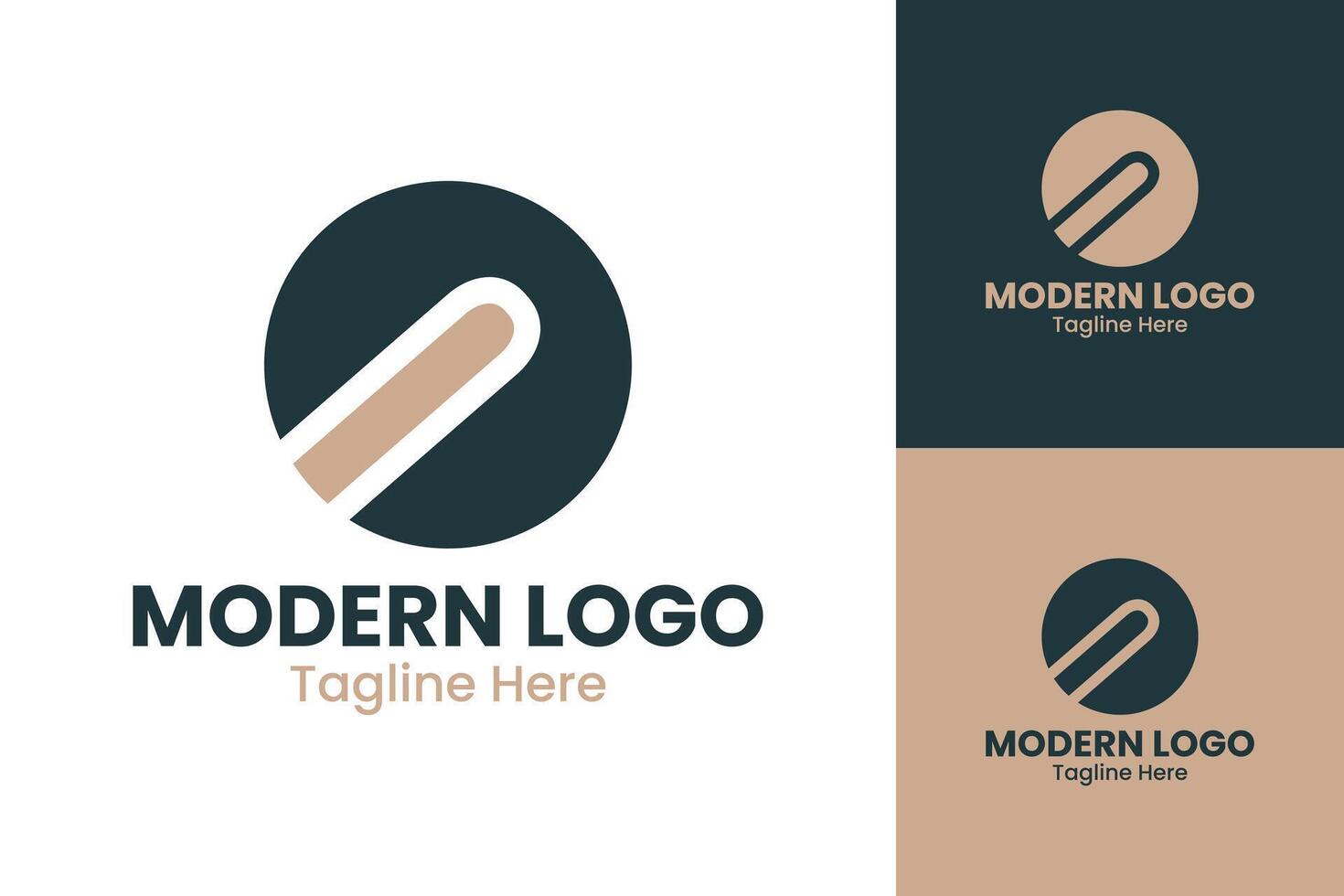 Logo with Circular Shape and Diagonal Line vector