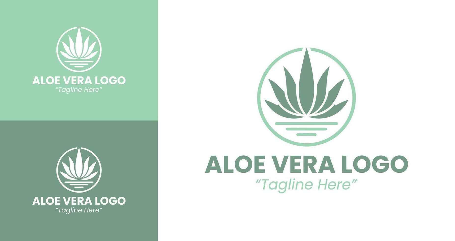 Modern Aloe Vera Logo Design for Organic Wellness Brand vector