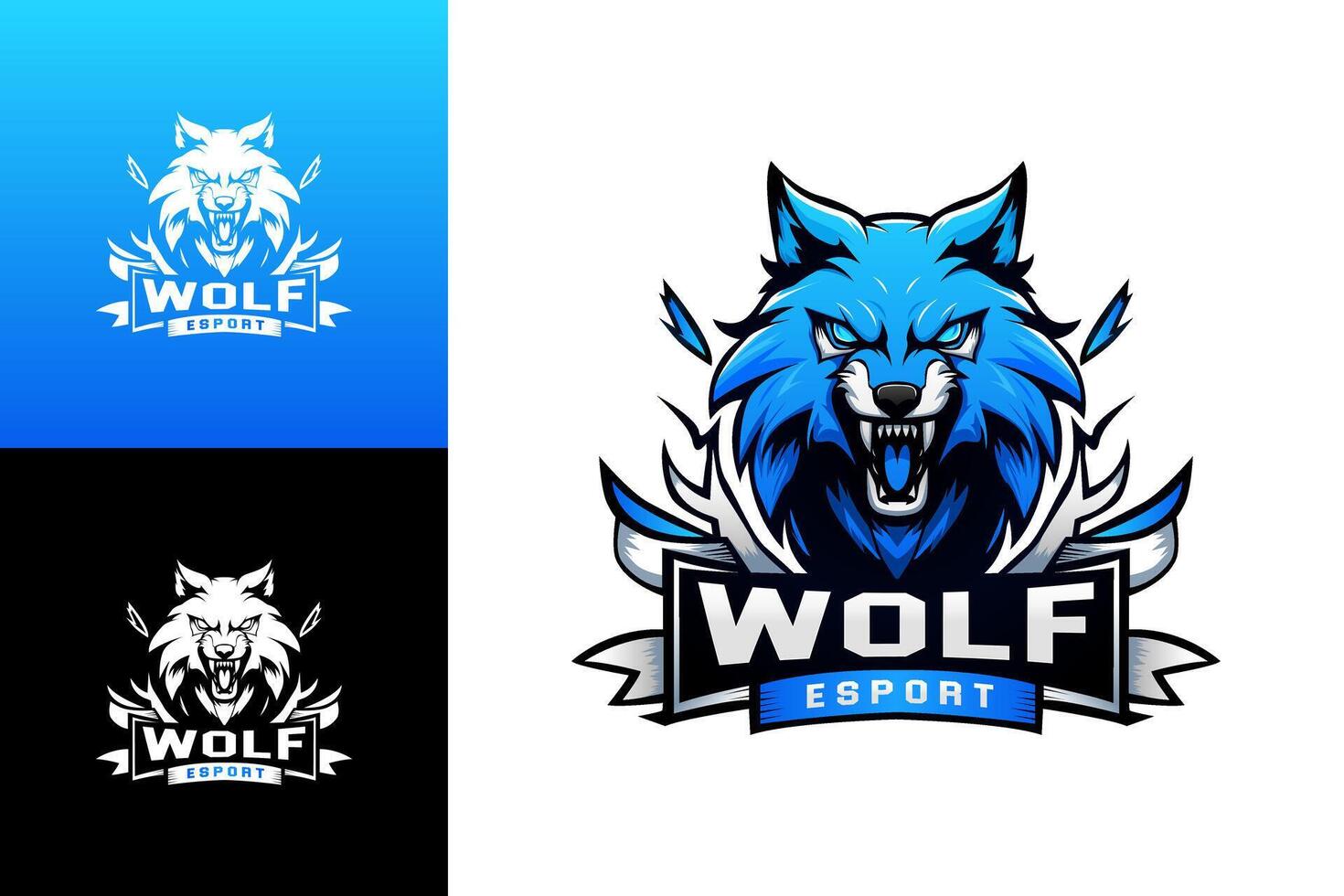 Wolf Esport Gaming Logo vector