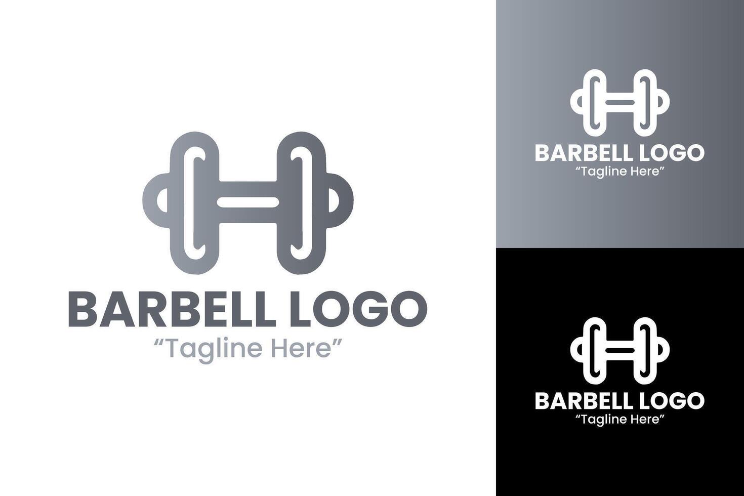 Creative Barbell Logo Designs for Fitness Businesses with Unique and Simple Aesthetic vector