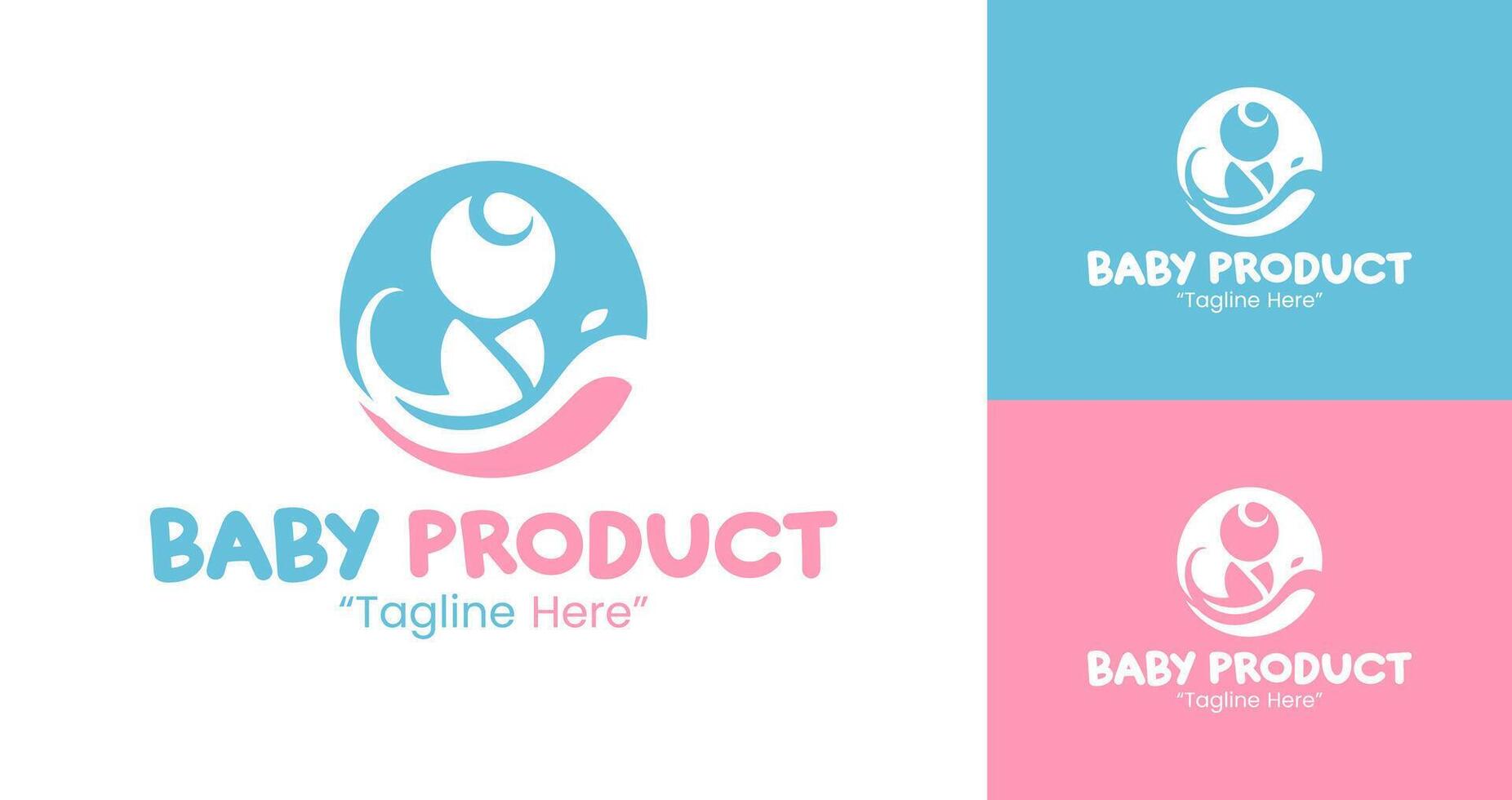 Baby Product Logo Playful Design with Soft Colors vector