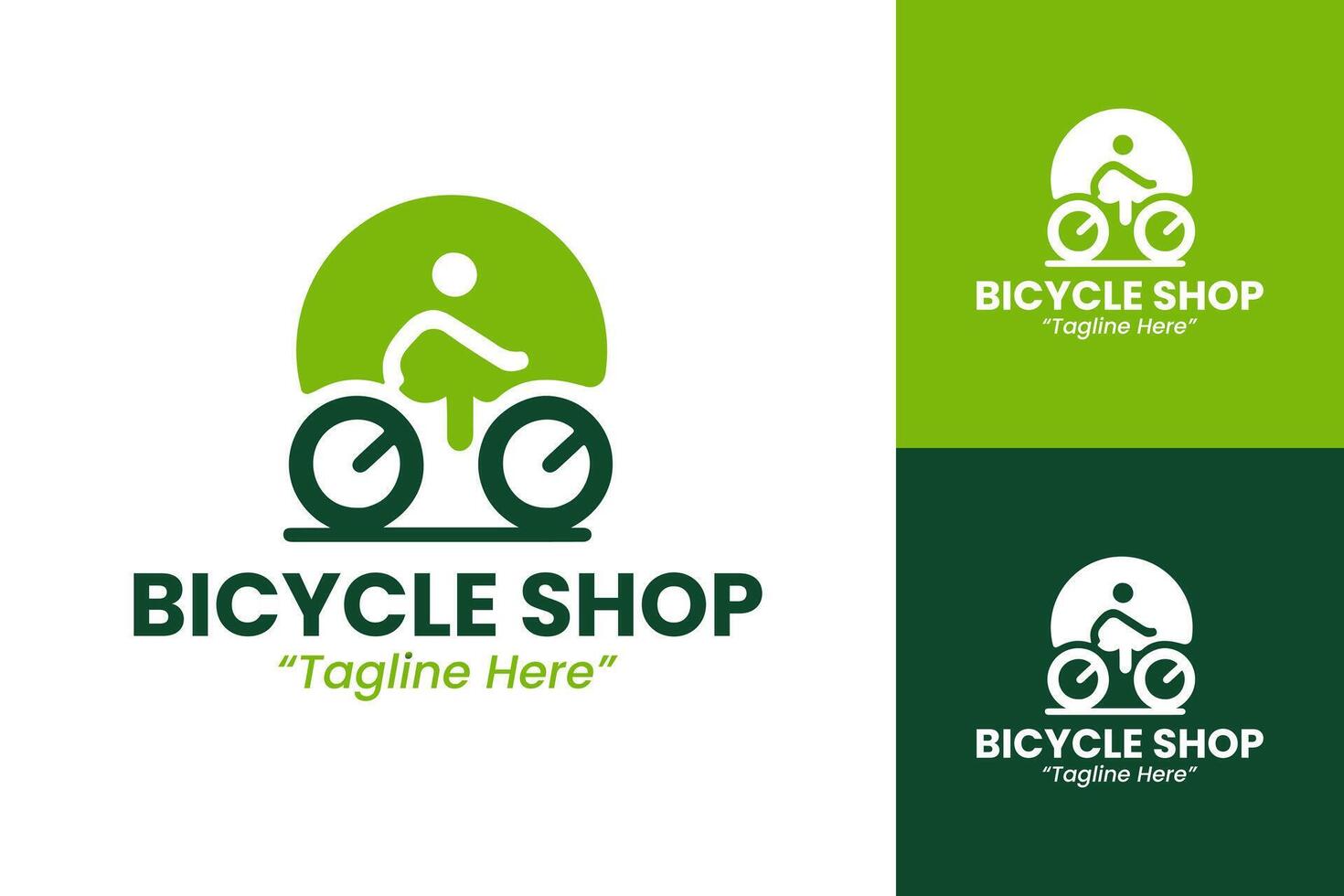 Professional and Modern Bicycle Shop Logo Designs with Green and Minimalist Shapes vector