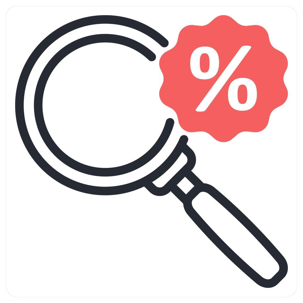 find discount icon concept in red color vector