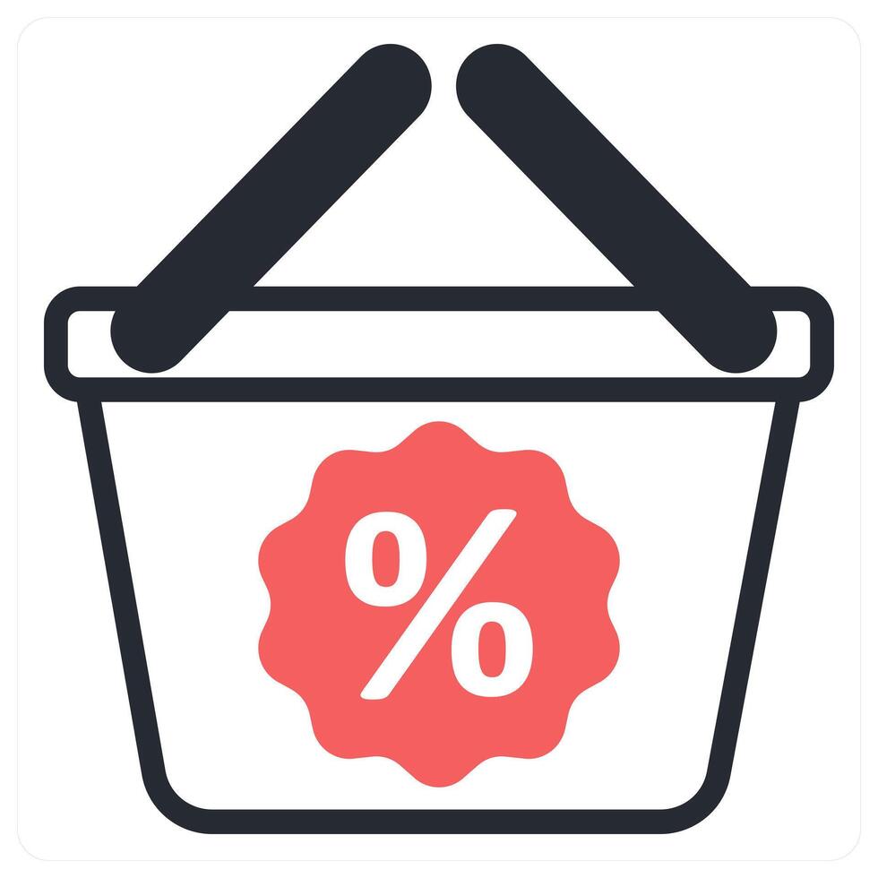discount and promotion icon concept in red color vector