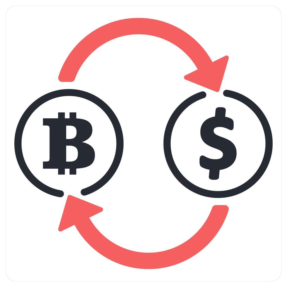 exchange currency icon concept in red color vector