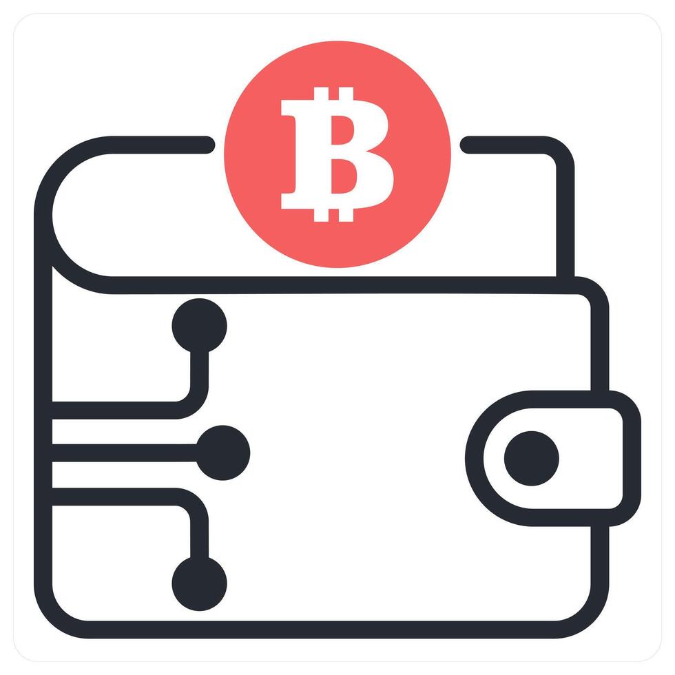 crypto wallet icon concept in red color vector