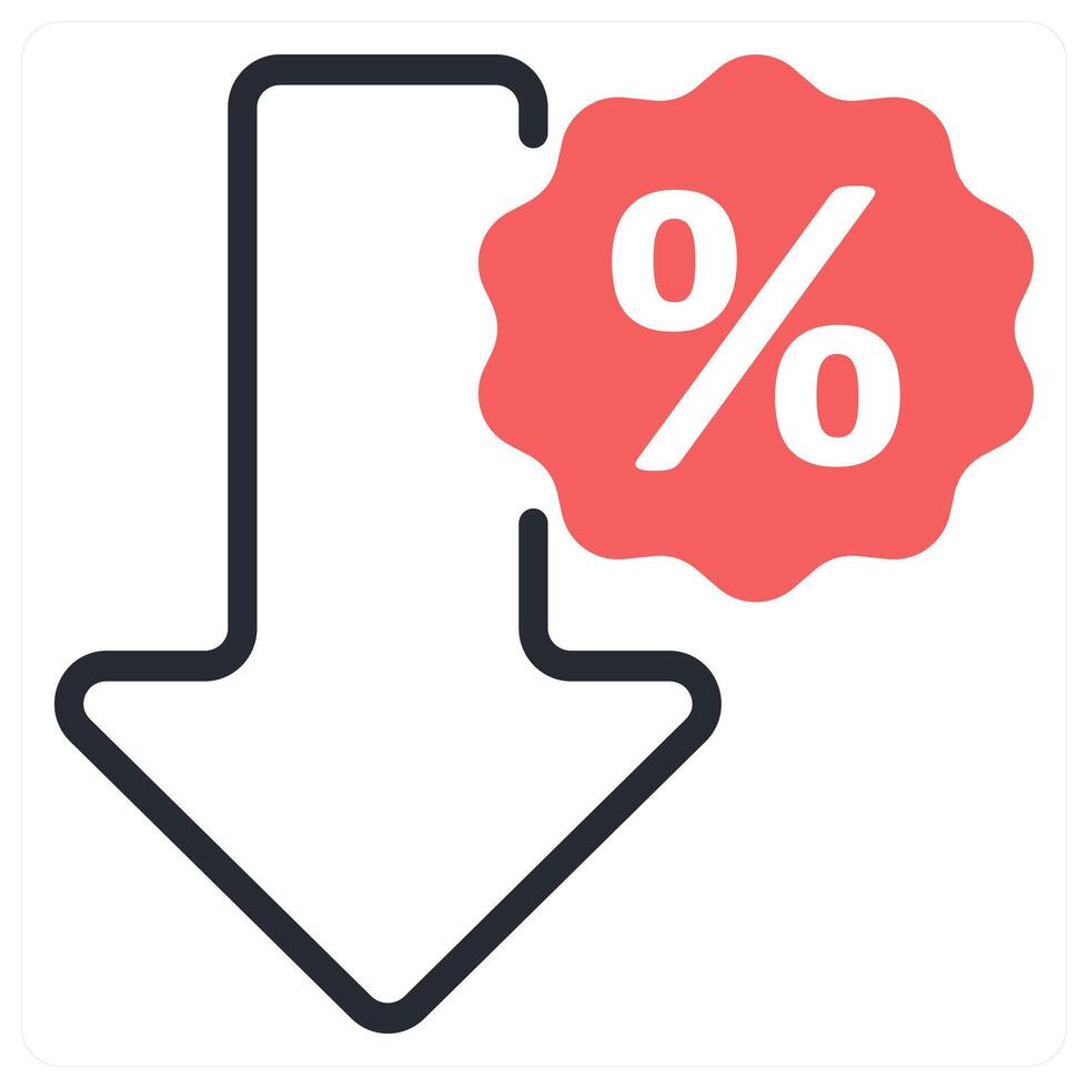 low discount icon concept in red color vector