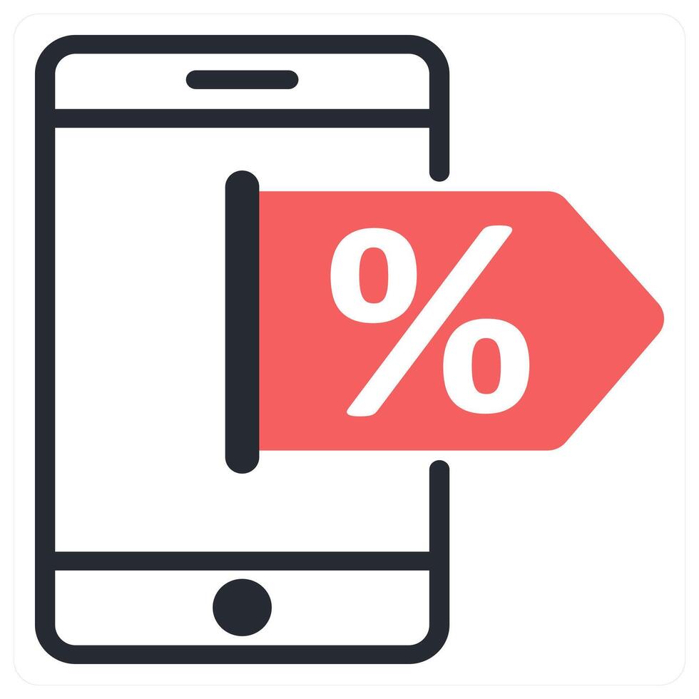 online discount concept in red color vector