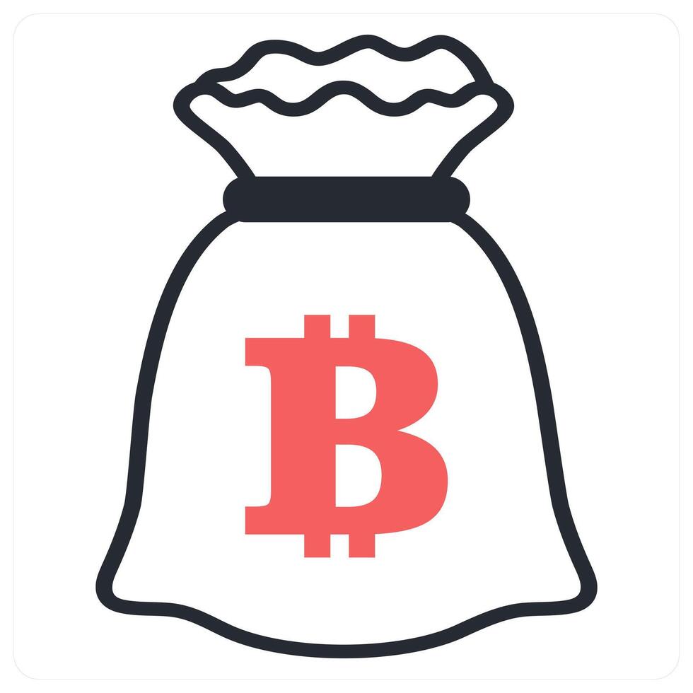 money bag icon concept in red color vector