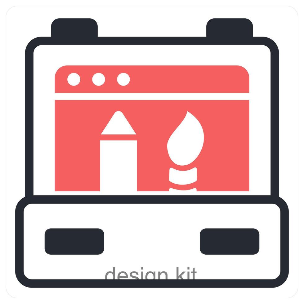 design kit icon concept in red color vector