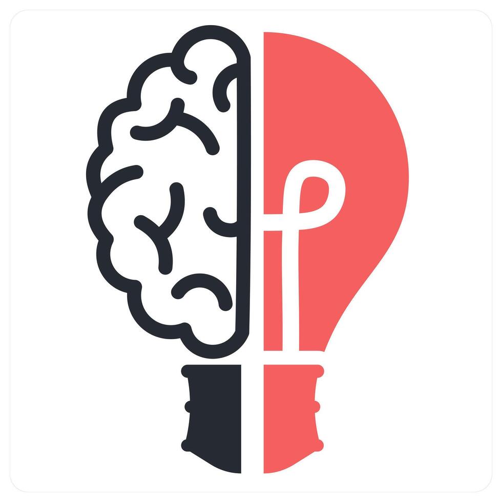 brainstorming icon concept in red color vector