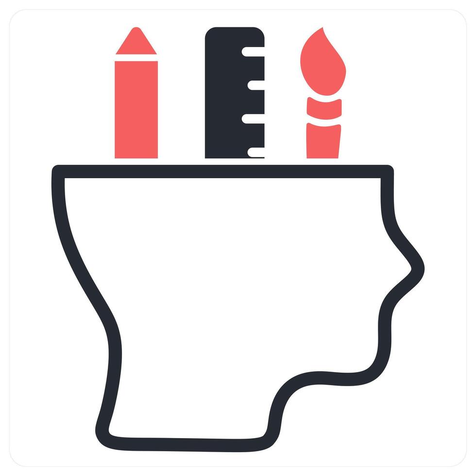 creativity icon concept in red color vector