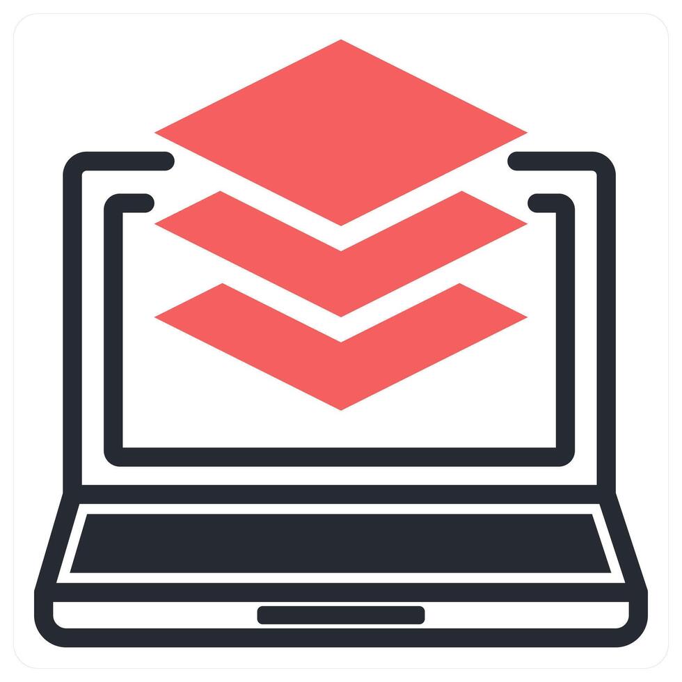 layers icon concept in red color vector