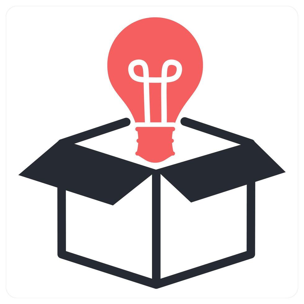 idea out of box icon concept in red color vector