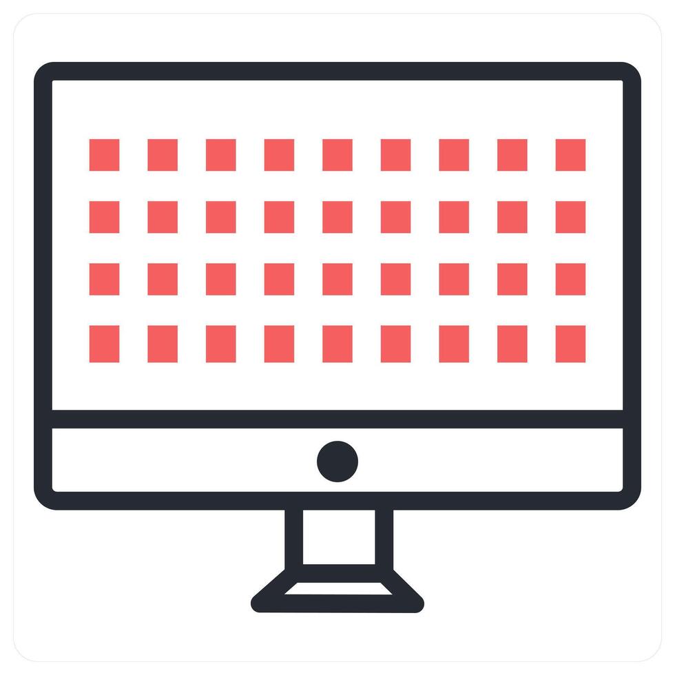 grid icon concept in red color vector