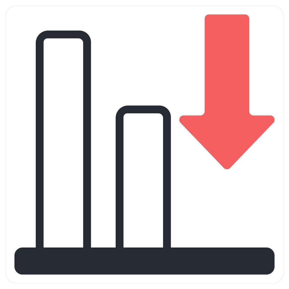 bottom alignment icon concept in red color vector