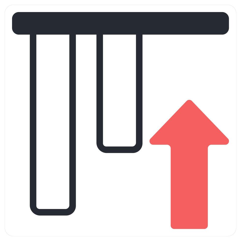 top alignment icon concept in red color vector