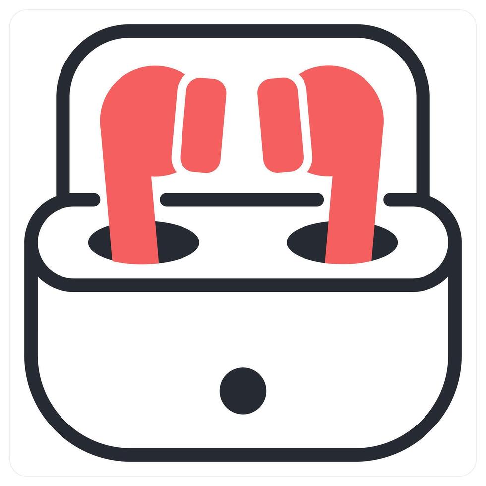 earbuds icon concept in red color vector
