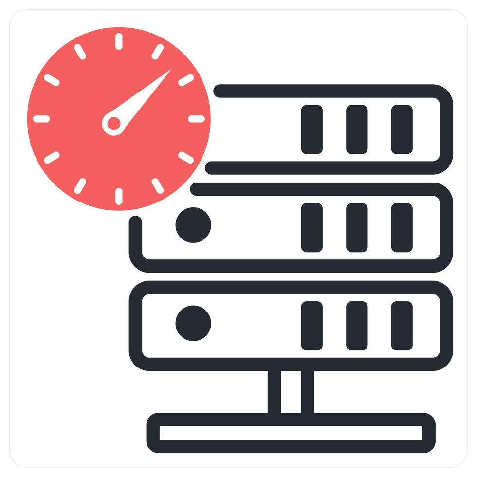 server performance icon concept in red color vector