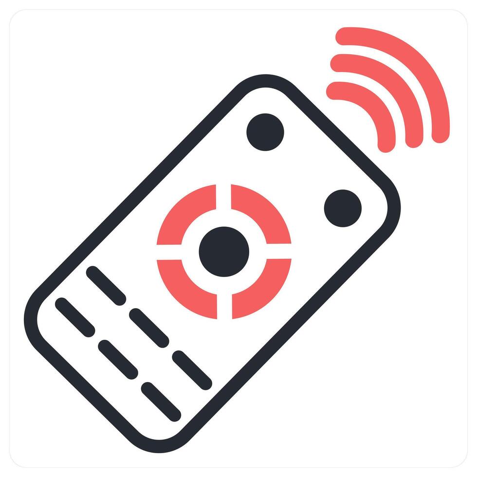 remote control icon concept in red color vector