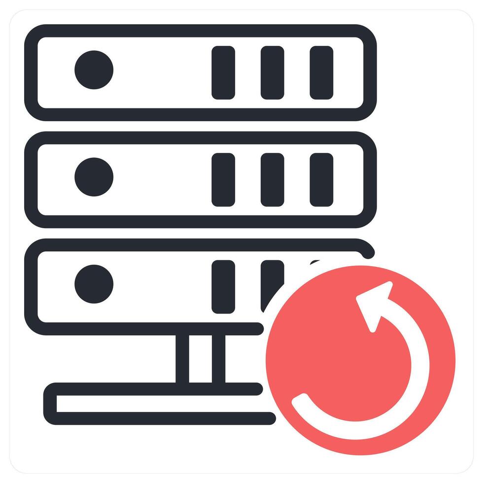 server backup icon concept in red color vector