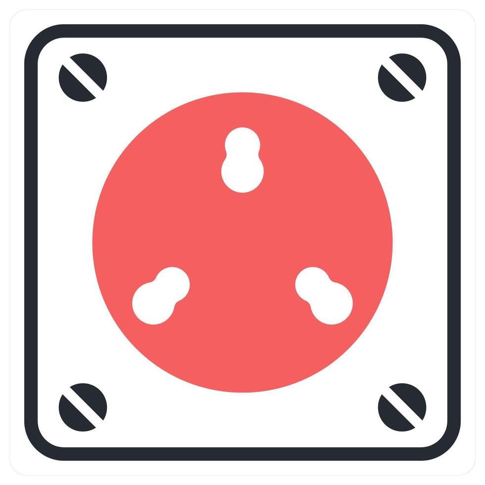 electric socket icon concept in red color vector