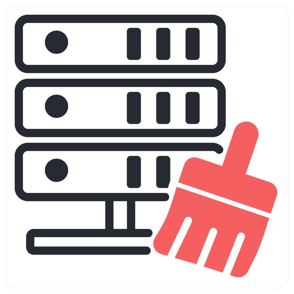 server cleansing icon concept in red color vector
