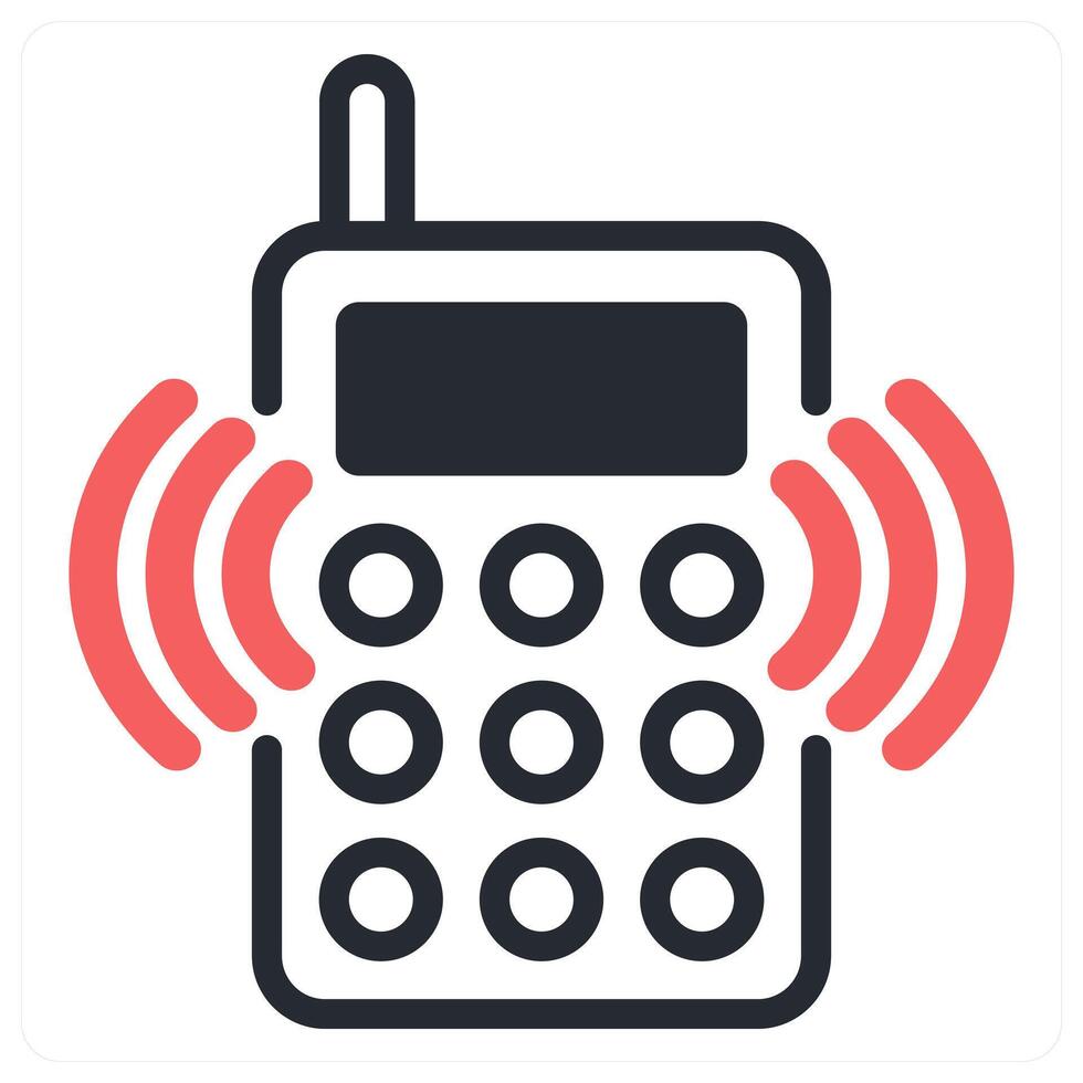 radio phone icon concept in red color vector