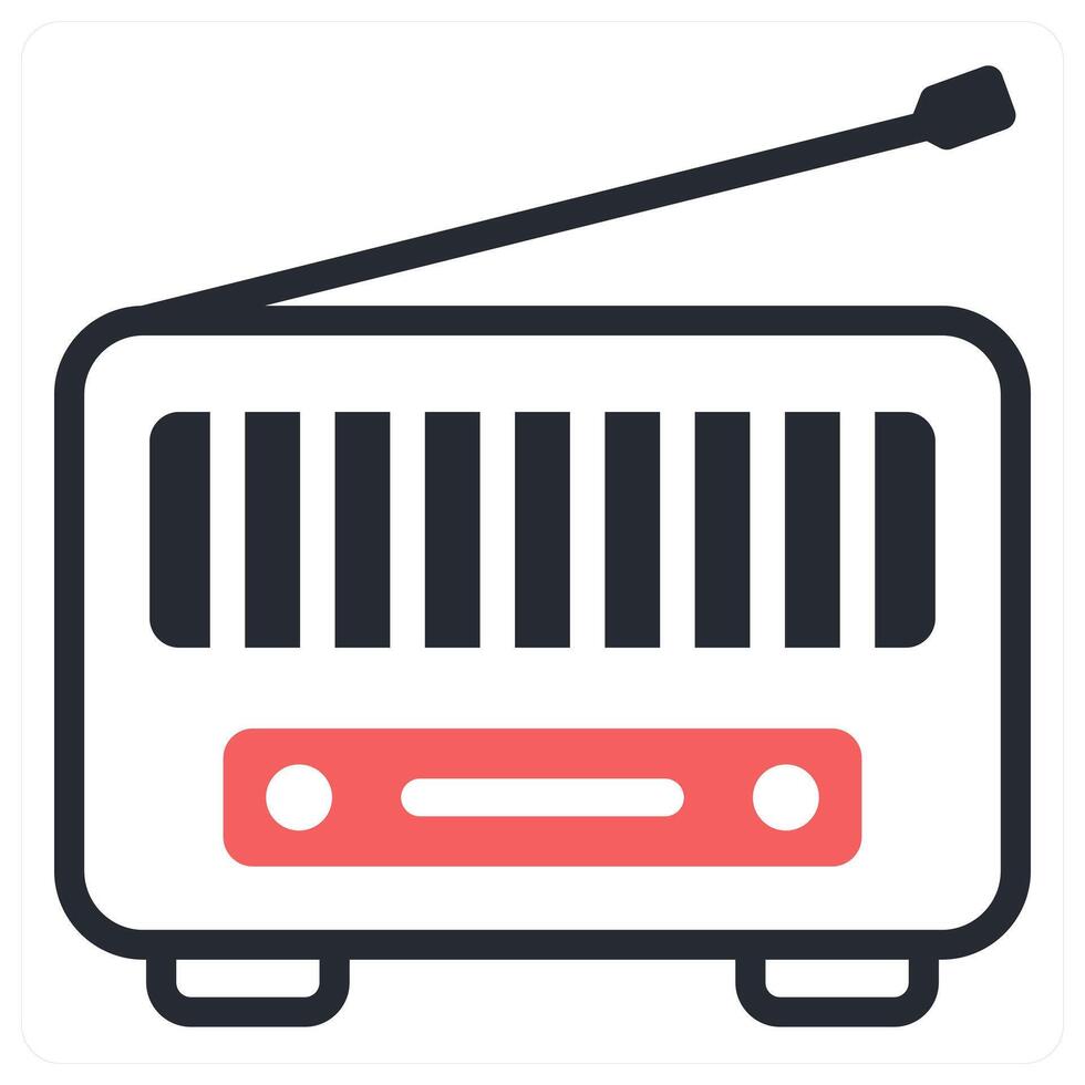 radio in red color vector