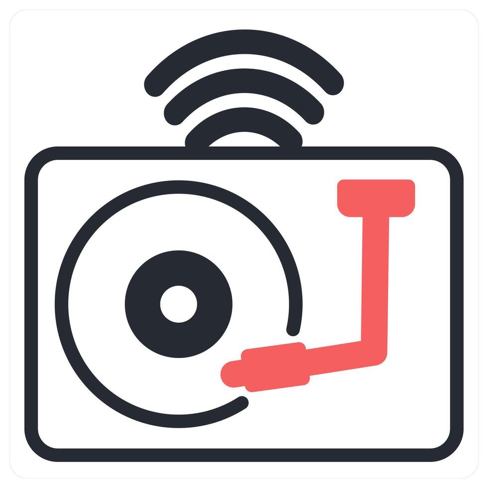 vinyl icon concept in red color vector