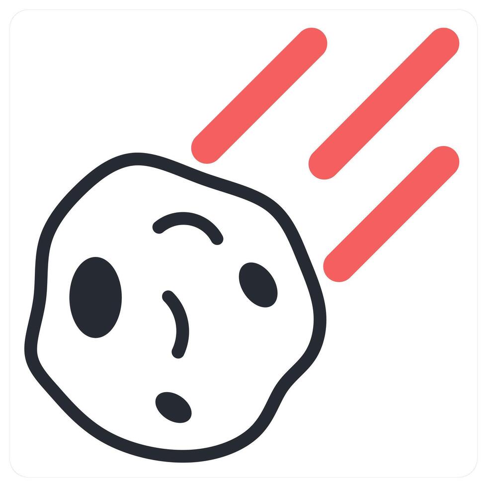 comet icon concept in red color vector