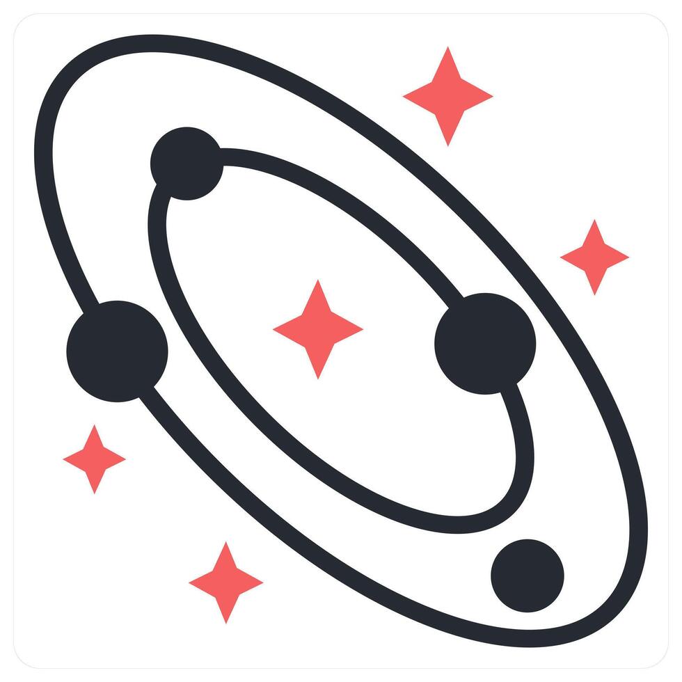 galaxy icon concept in red color vector