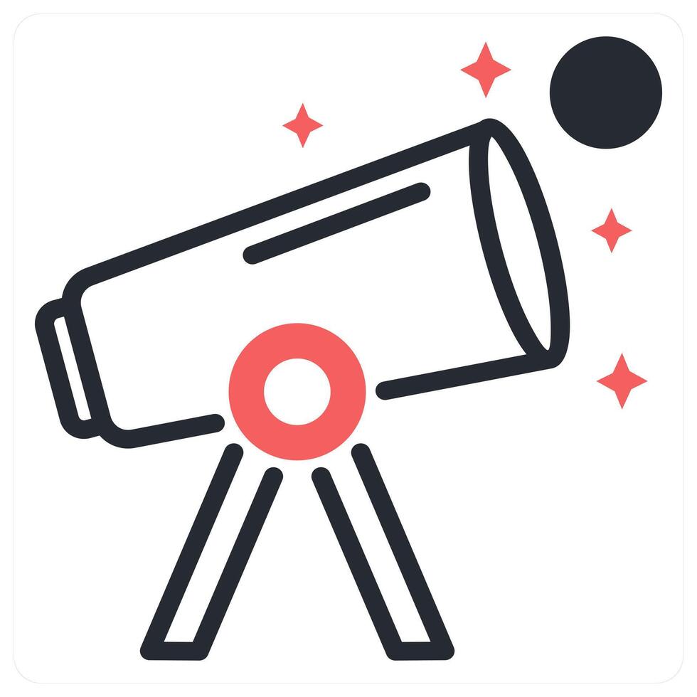 astronomy icon concept in red color vector